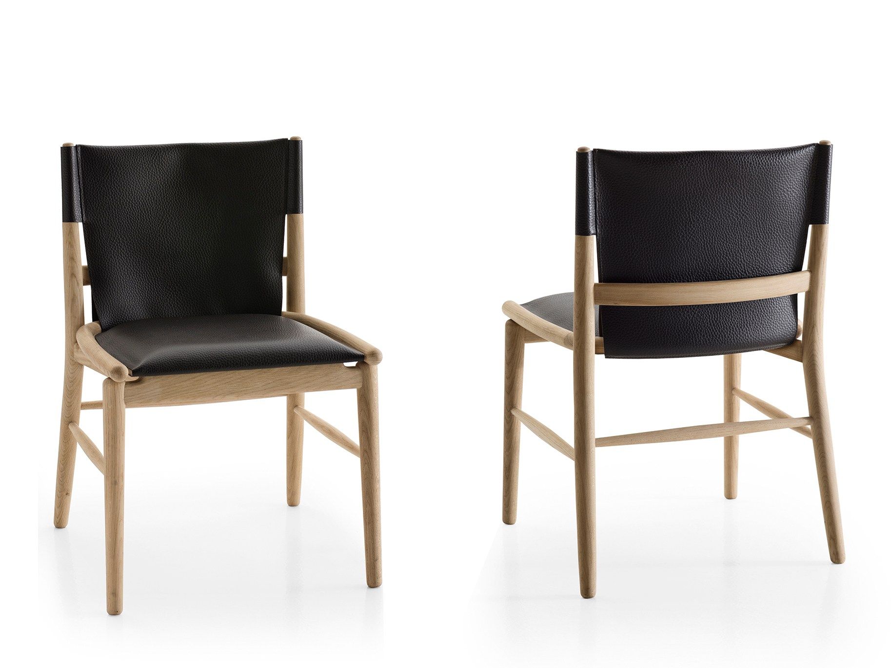 Деревянный и кожаный стул B&B Italia Jens ARCH-00153007