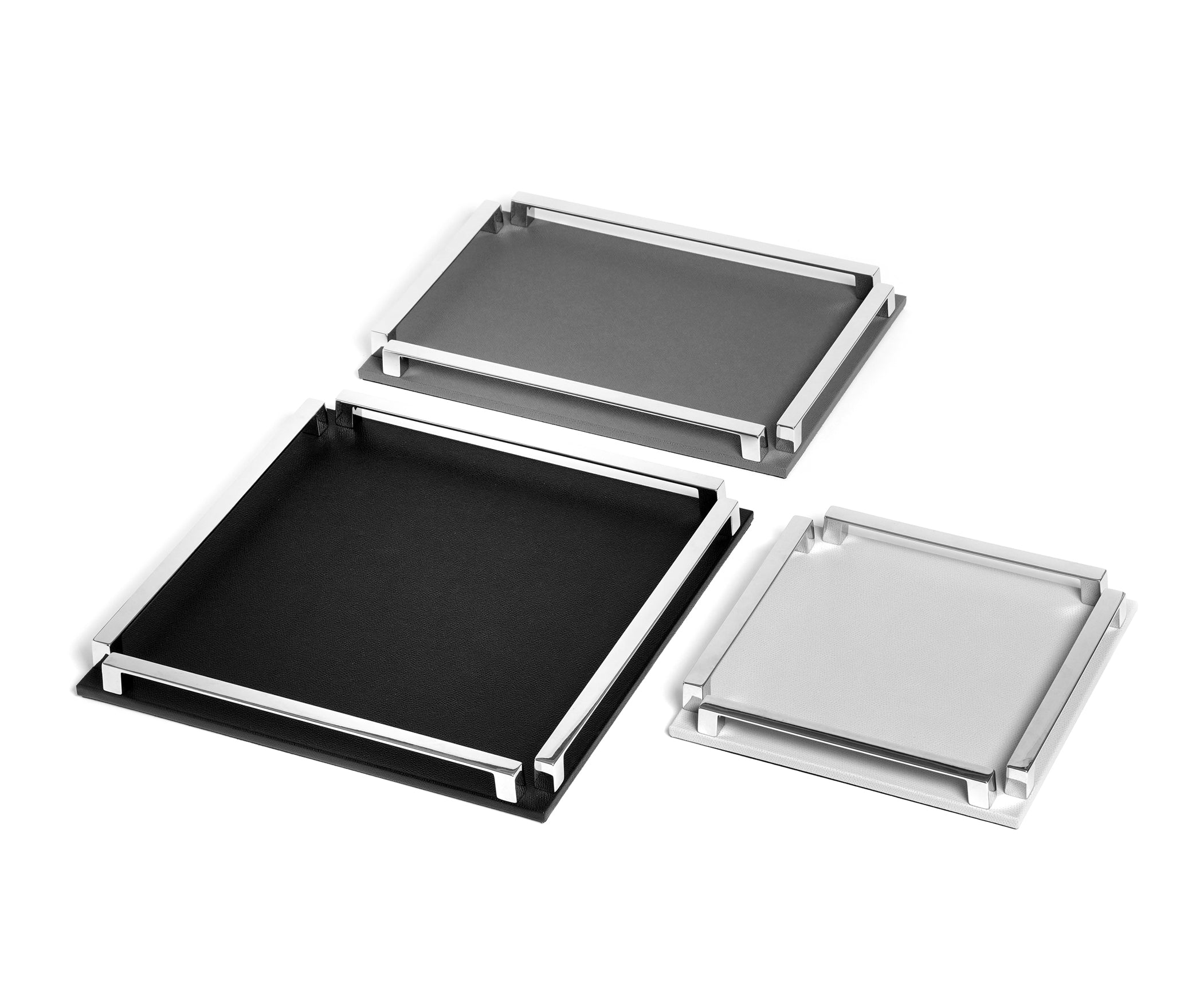 Пол Трей - 37X37 см / металлическая отделка_вороненная латунь / зерненая кожа_кремовый Pinetti G6.1425.029.027 - Вид №4