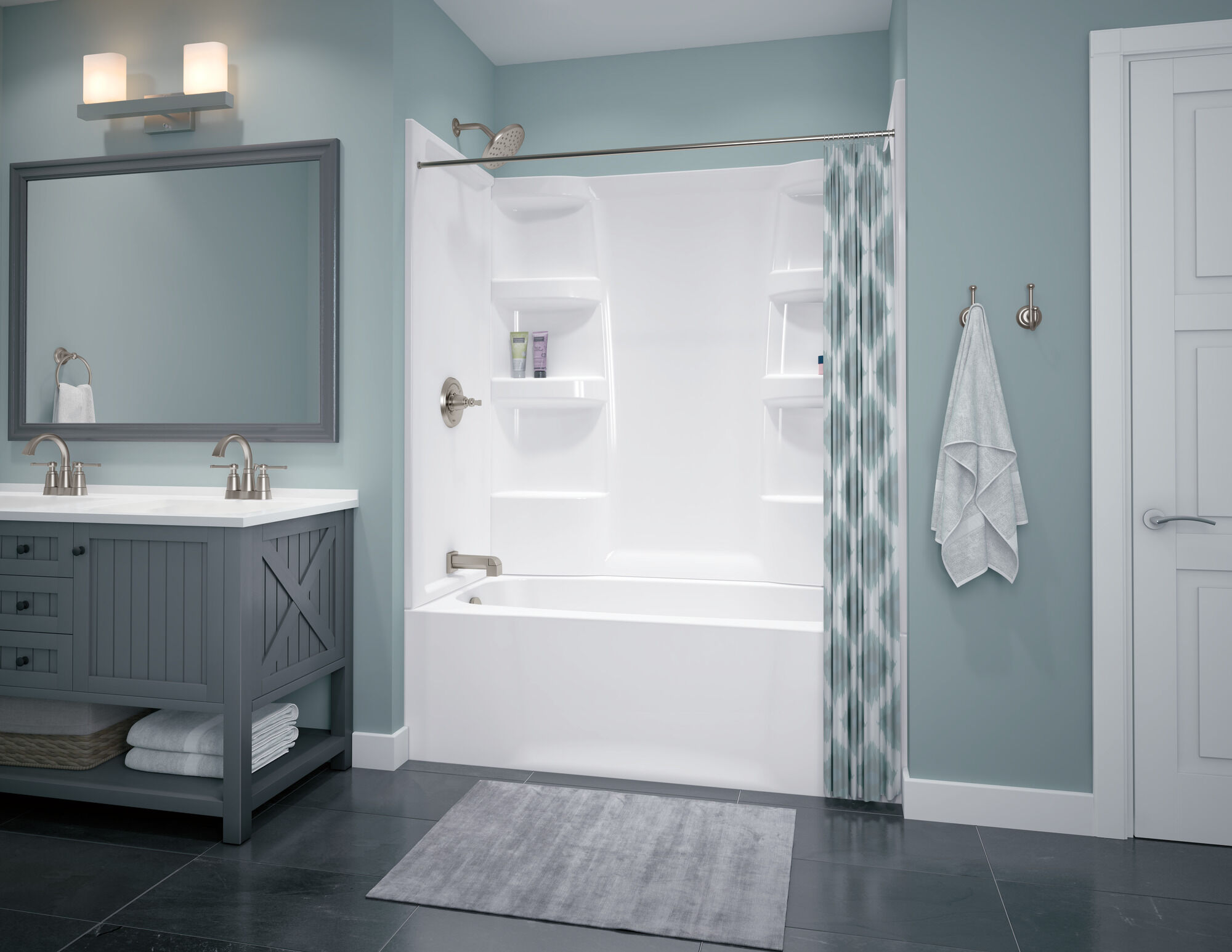 144742-SP Для ванны и душа Monitor® серии 14 Delta Faucet Emmett Матовый никель Spotshield  - Вид №6