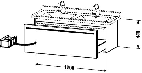 XL605901818 X-Large Тумбочка подвесная Белый матовый, декор Duravit - Вид №1