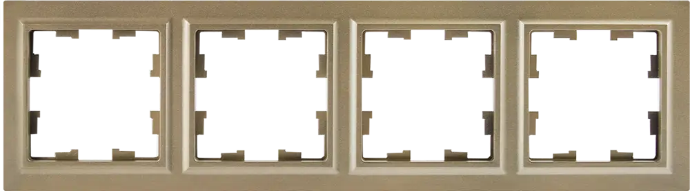 Рамка IEK Brite-4 для розеток и выключателей в цвете шампань 87761359