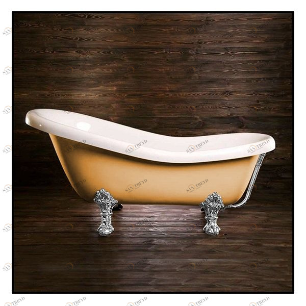 Ванна Akcjum Rectime 170 WR-02-05-Ch-B овальная бежевая с хромированными ножками WR0205CHB