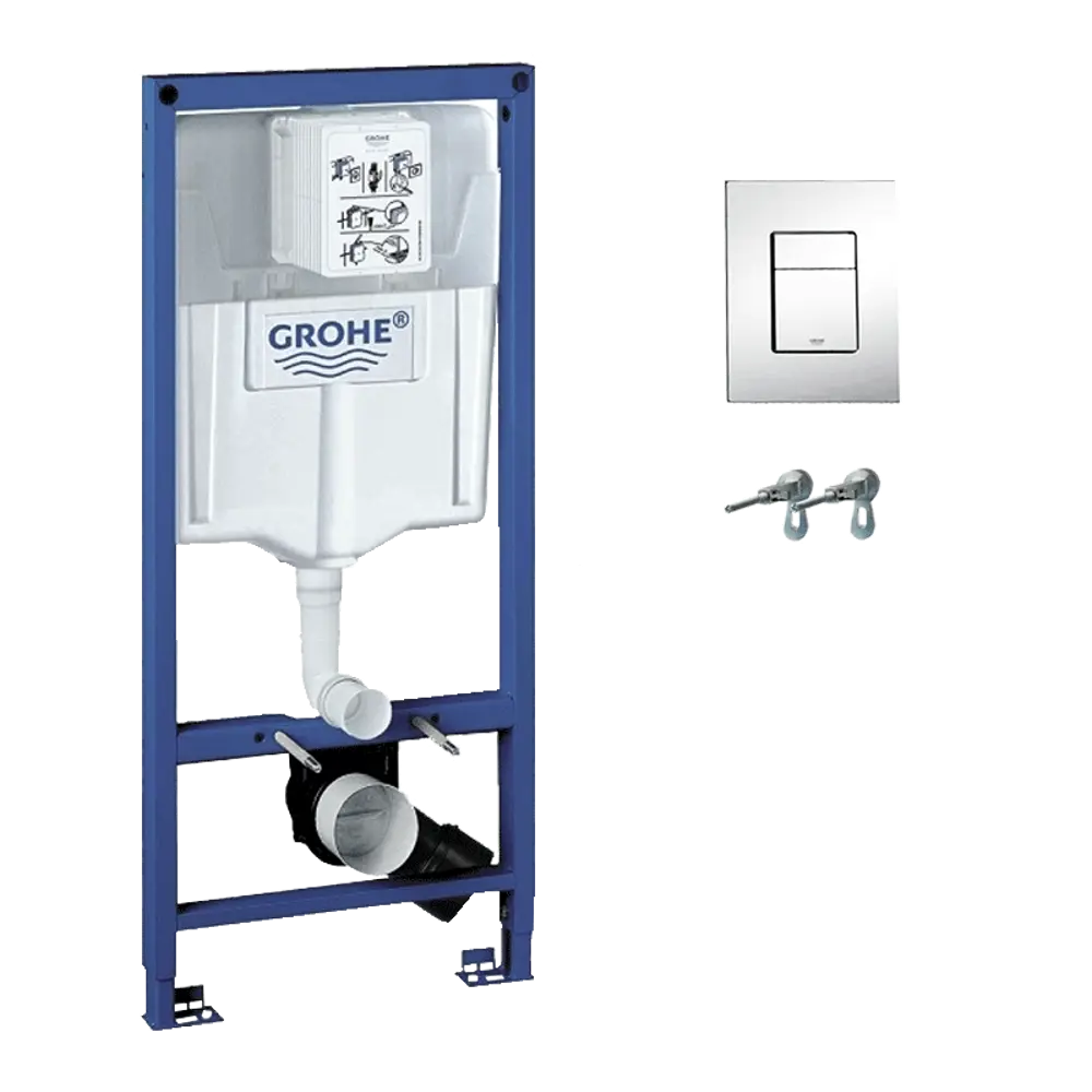 Комплект инсталляция с унитазом Grohe Rapid Sl 3 В 1 Koller Pool Kvadro, безободковый, с микролифтом, цвет белый 86517024 STLM-2060203