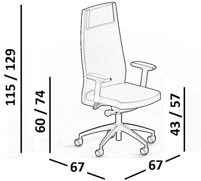 Luxy Регулируемое по высоте кресло руководителя из ткани с подлокотниками Smartoffice sun-id-1382492 - Вид №9