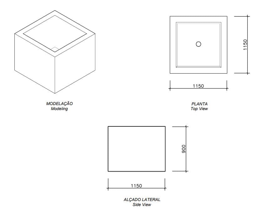 Бетонная квадратная плантатор amop Modular ARCH-00125052 - Вид №2