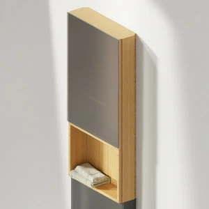 Верхний модуль со стеклянной дверью MONOLITH с полкой тик