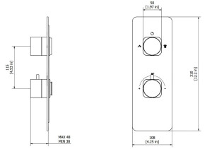 Термостатический смеситель для душа с переключателем