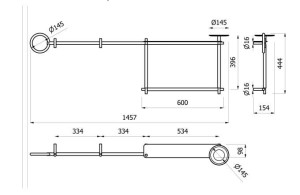 Прямоугольный модуль с полками и держателем для полотенец