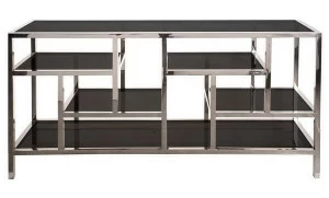 Консоль черная металлическая со стеклянными полками Bohemia UNICO  248889 Серебро;черный
