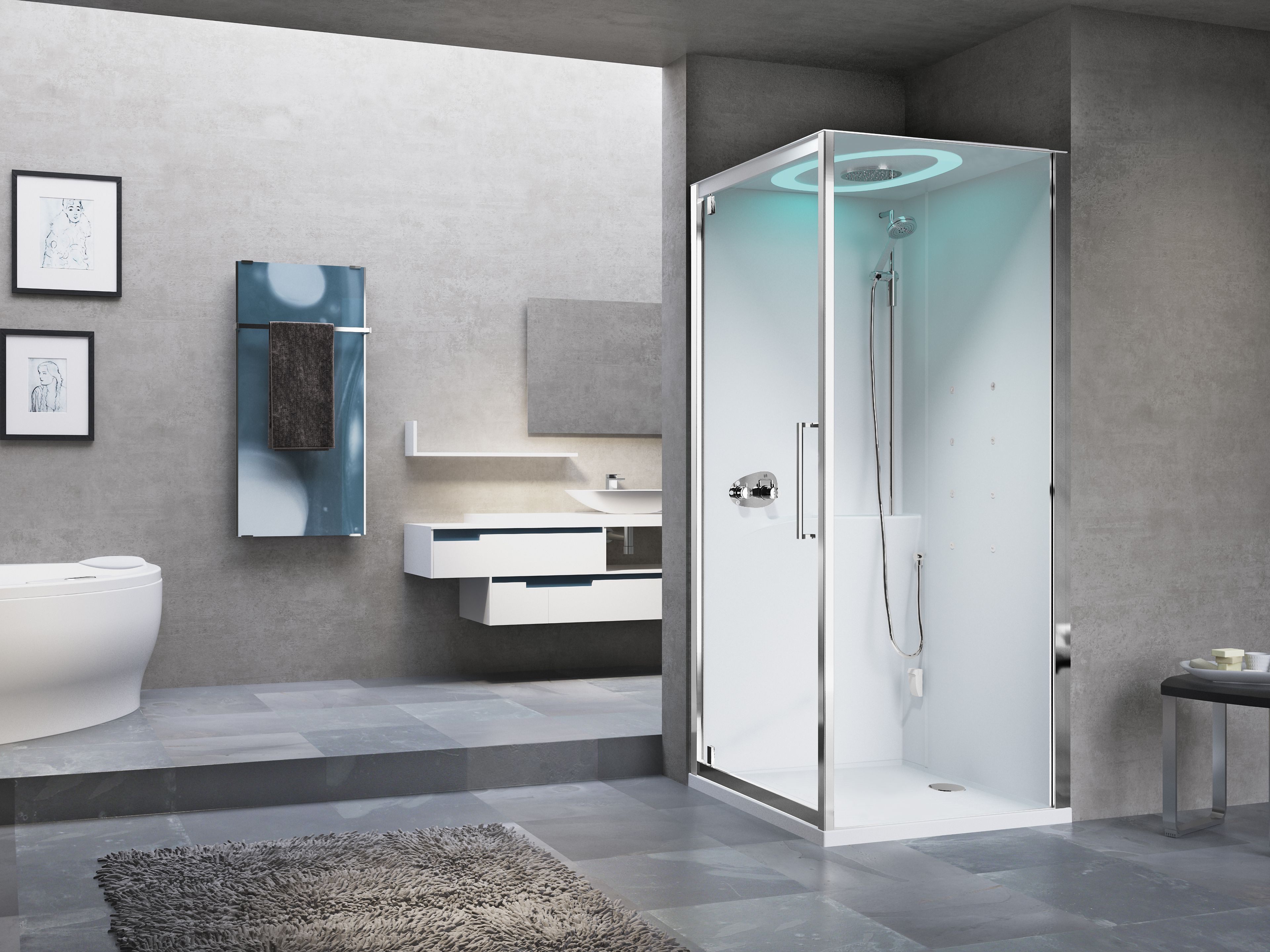 Угловая многофункциональная душевая кабина Novellini Eon ARCH-00069546 - Вид №1