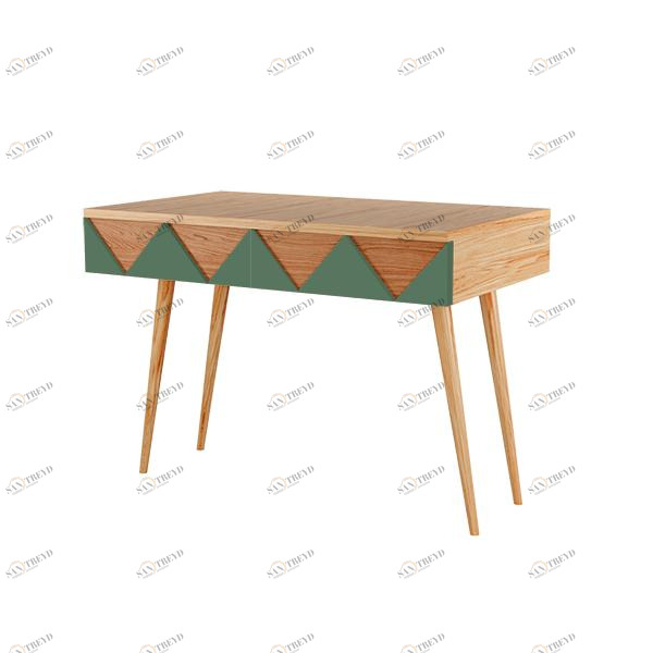 Консоль с ящиками деревянная зеленая Woo Desk WOODI  00-3966075 Бежевый;зеленый 