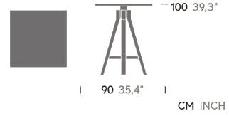 Kettal Стол алюминиевый высокий квадратный Vieques sun-id-1460402 - Вид №1