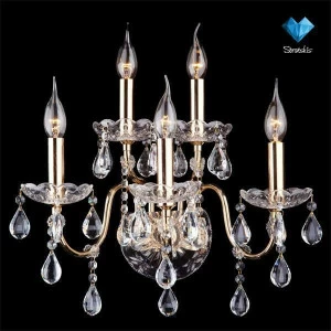 Бра хрустальное на 5 ламп золотое Eurosvet 3600/5 EUROSVET СВЕЧА 00-3931867 Золото