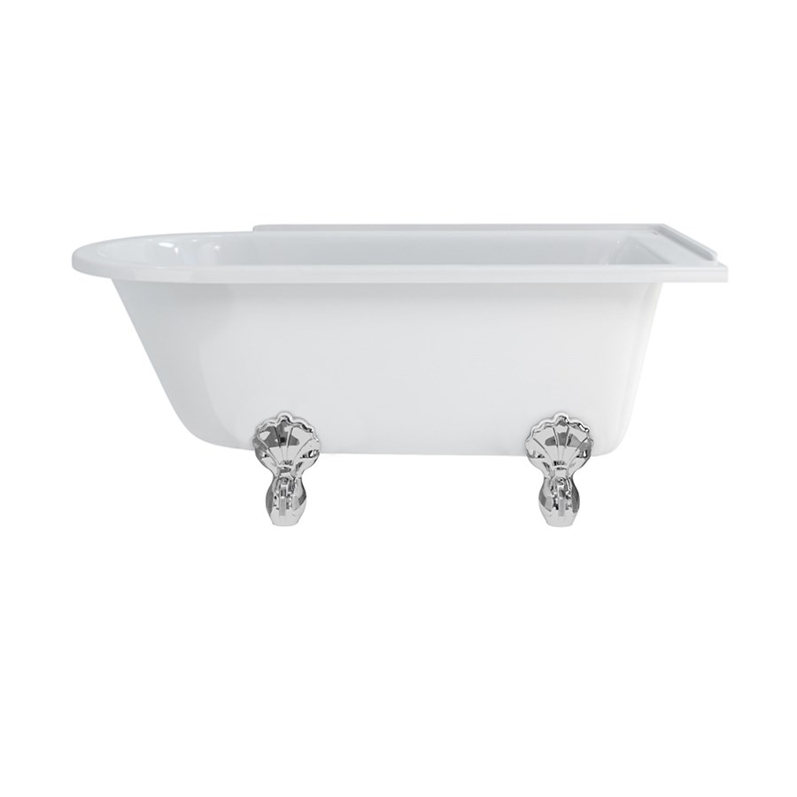 Burlington Душевая ванна для правой руки Hampton 150 см с роскошными ножками Правая рука с ножками Luxury Arc в белом цвете L2W E21  - Вид №1