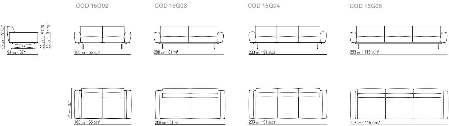 Flexform 3-х местный тканевый диван со съемным чехлом Soft dream sun-id-1423045 - Вид №3