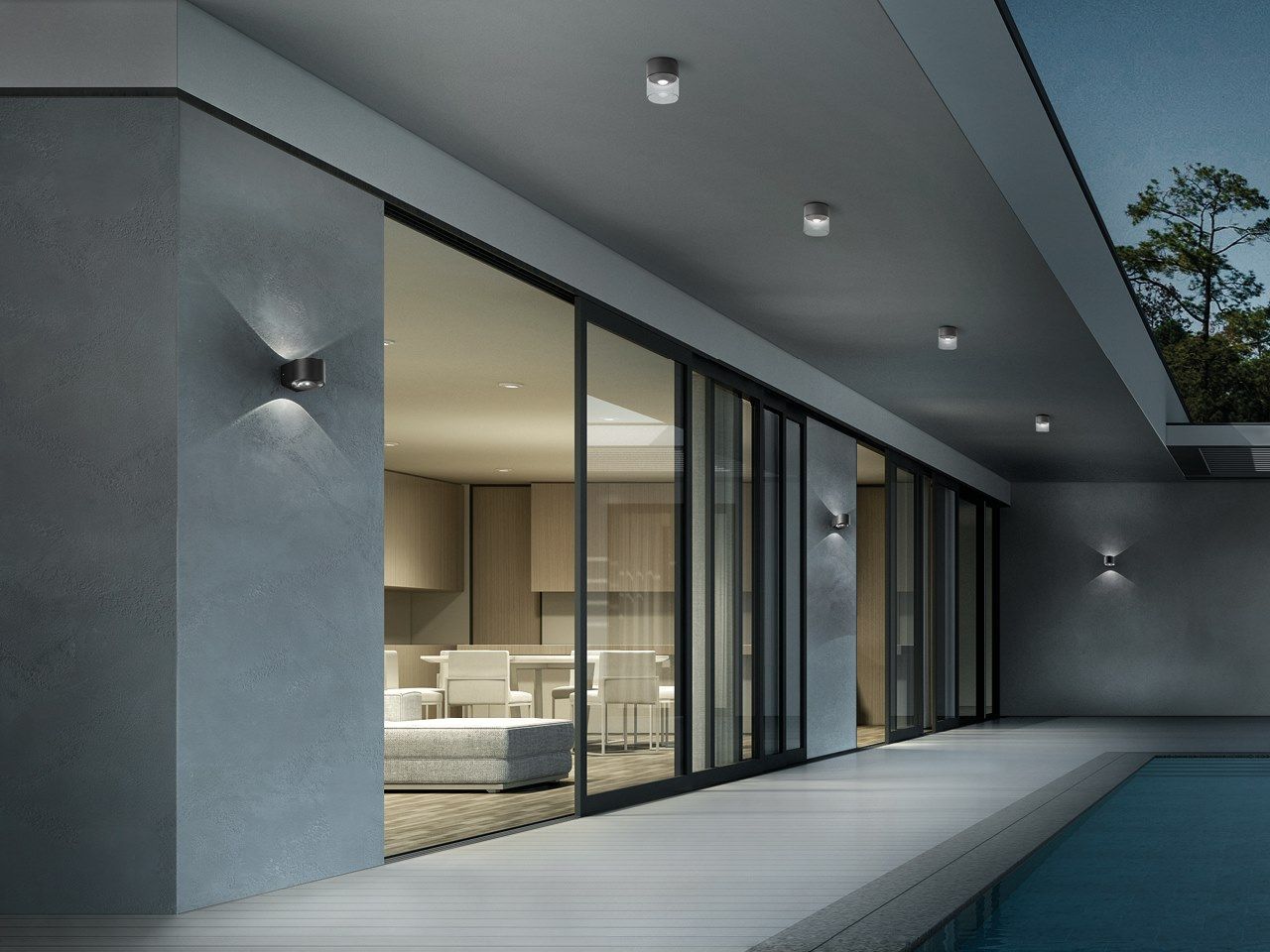 Литой алюминиевый открытый настенный светильник Zafferano Lens ARCH-00143643 - Вид №2