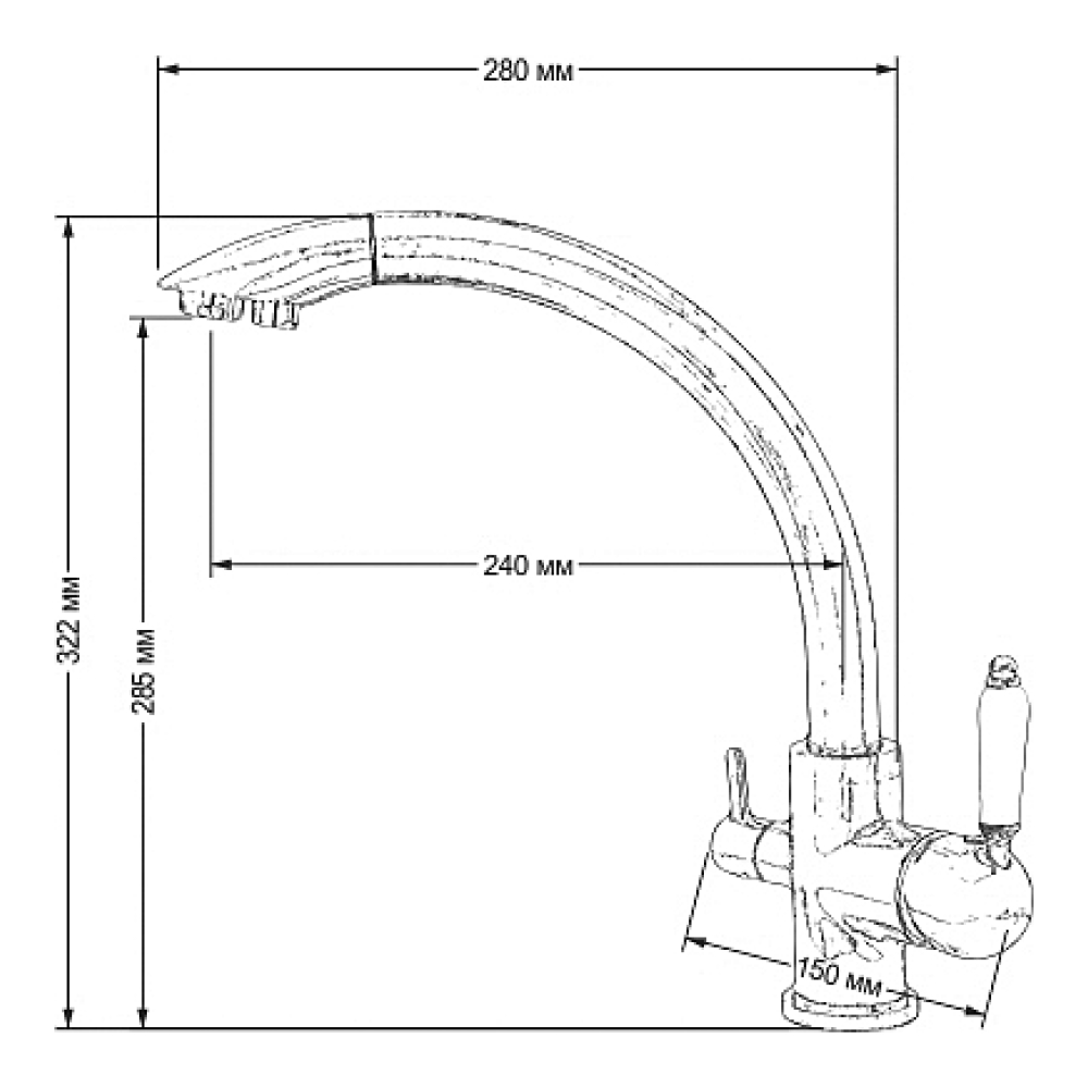 Кухонные смесители Barcelone SSL-5382-NM SEAMAN - Вид №2