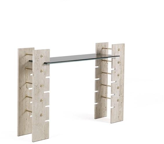 Gianfranco Ferré Home Прямоугольная консоль из травертина и стекла Fitzroy sun-id-1493231 - Вид №1