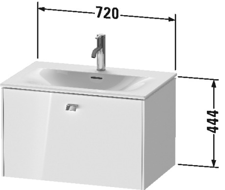 BR421101818 Тумбочка подвесная Brioso #BR4211 720 x 479 мм Белый матовый, декор Duravit - Вид №1
