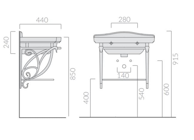 Алюминиевый подвесной умывальник Galassia ETHOS ARCH-00077684 - Вид №2