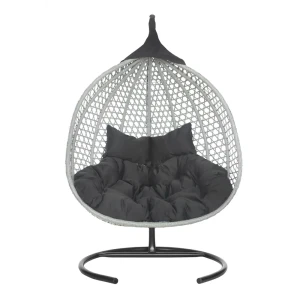 91732902 Кресло подвесное Laura outdoor FID 505 Фиджи 2-х местные до 140 кг серый/серебристый STLM-1444579
