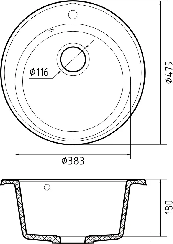 Кухонная мойка Кварц QUARZ S649 GranFest 8-S649 - Вид №1