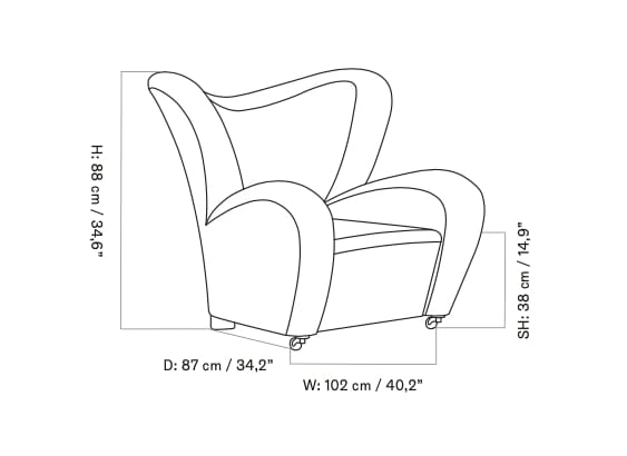 Кресло из овчины с подлокотниками Audo Copenhagen The Tired Man ARCH-00021598 - Вид №12