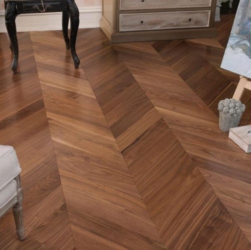 Паркет Ёлка Coswick Американский Орех американский Селект (Гладкая) 530х107,95 мм 13291101 - Вид №5