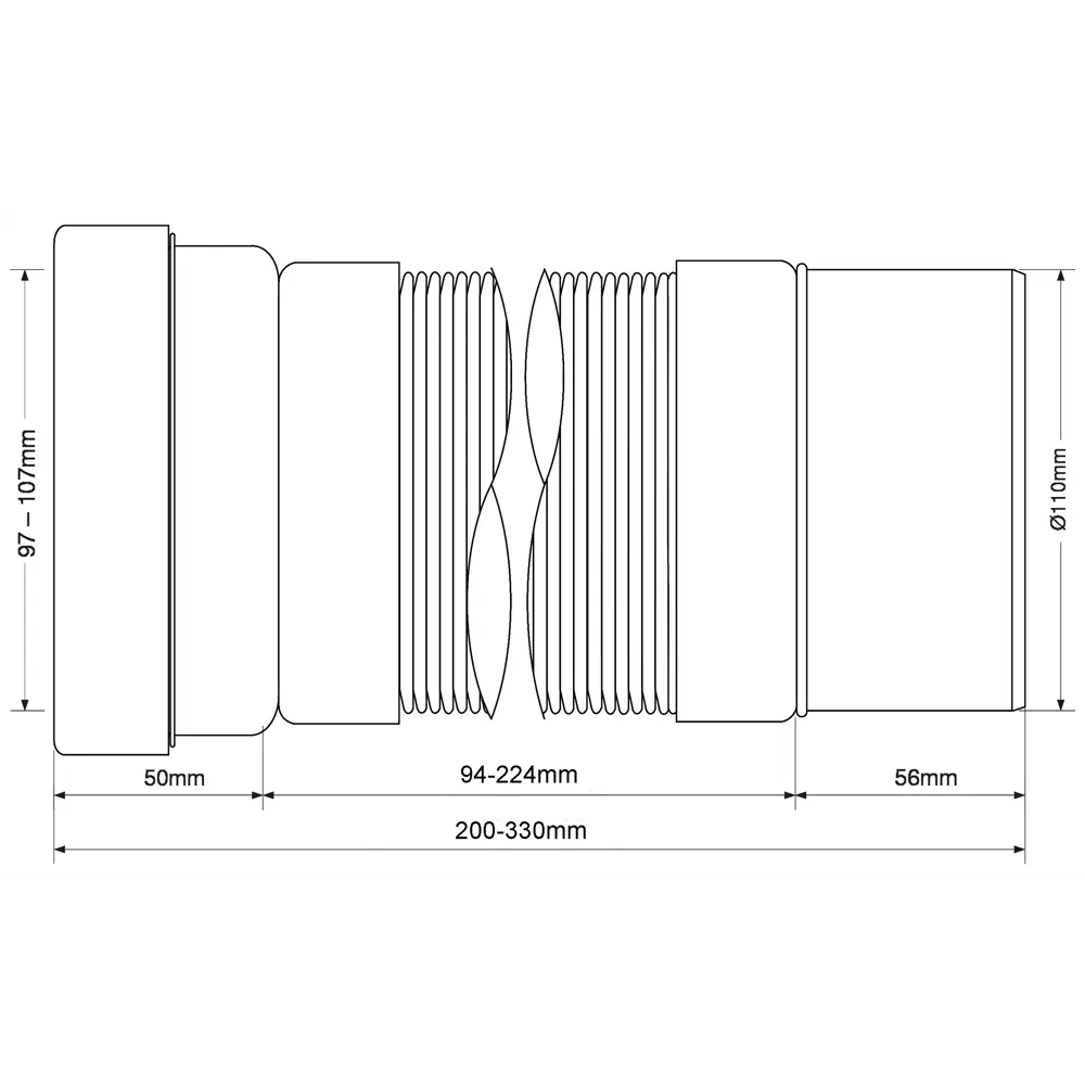 Раздвижная фановая труба McAlpine для унитаза 200-330 мм 82422791 STLM-0027088 - Вид №2