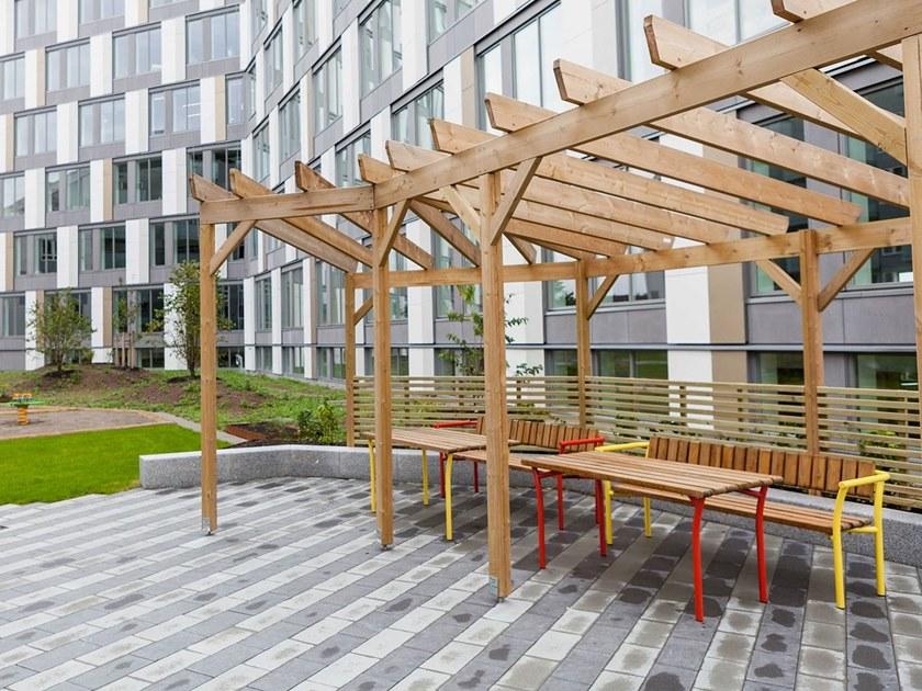 VESTRE Прямоугольный стол для общественных мест из стали и дерева Parc sun-id-1404950 - Вид №2