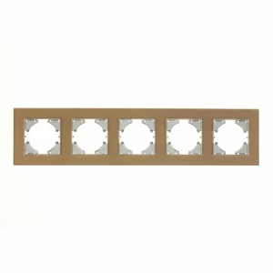 Рамка для розеток и выключателей Gusi Electric Ugra 5 постов цвет шампань