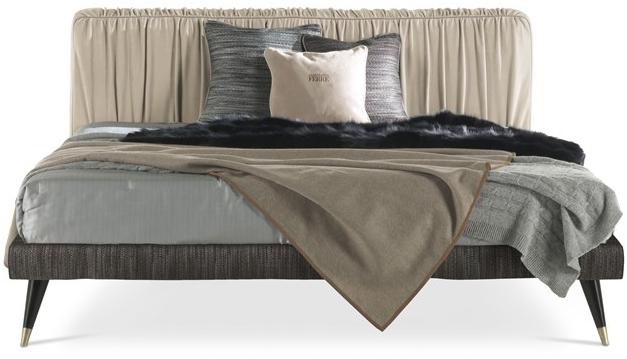 Gianfranco Ferré Home Кожаная кровать King size с мягким изголовьем Highlander Hig.312.a - Вид №4