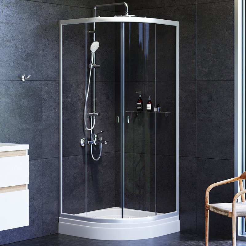 W88G-205-080MT Twin Slide Душевое ограждение без поддона 80x80 AM.PM X-Joy  - Вид №1