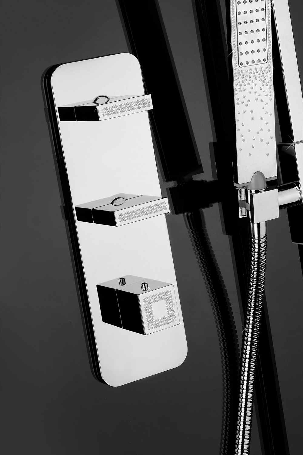 Z033204 + Z030201 000 Смеситель & запорный кран Rectangular 2 Outlets LP BOSSINI  - Вид №4