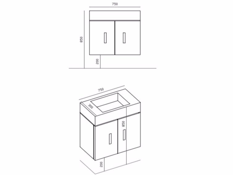 Шкаф для умывальника с дверцами Galassia плюс дизайн ARCH-00096111 - Вид №2
