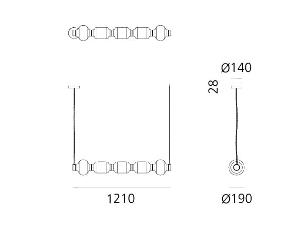 Стеклянный светодиодный подвесной светильник Artemide ALAMBICCO HORIZONTAL ARCH-00080952 - Вид №3
