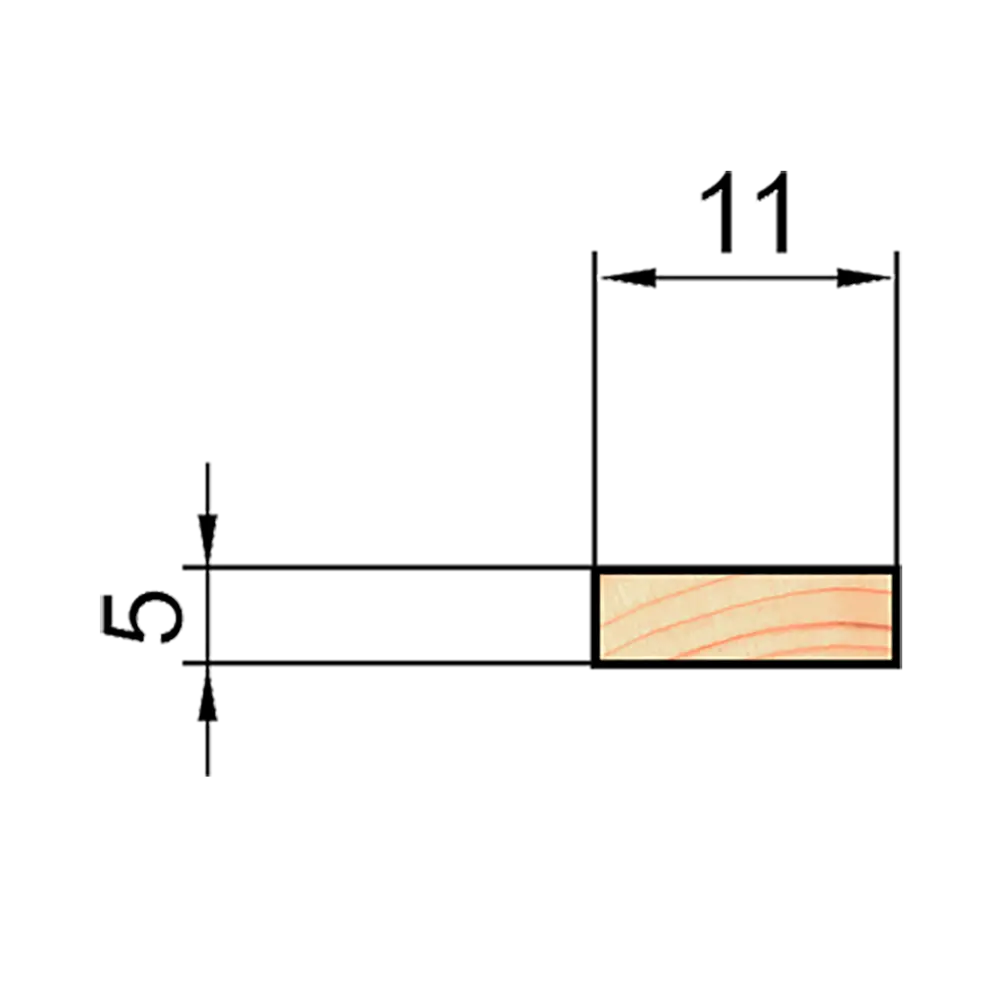 АРЕЛАН Рейка декоративная из массива сосны 5х11х2200 мм 81960891 STLM-0015463 - Вид №1