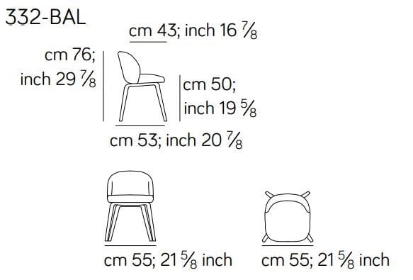Стул из ткани или кожи с деревянной основой Amura Monnalisa ARCH-00116294 - Вид №5