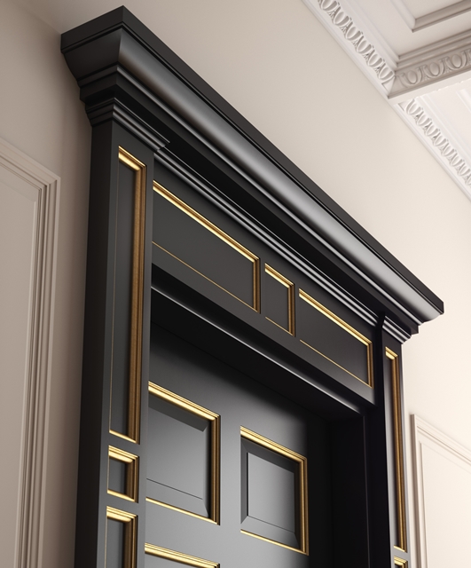 Is-1 Tifernoit Лакированная дверь с золотыми рамами Porte  - Вид №2