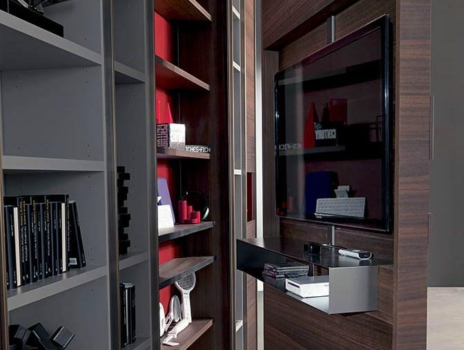 Fimar Книжный шкаф настенный отдельно стоящий с подставкой под телевизор Edis system sun-id-1443964 - Вид №2