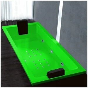 Ванна Gruppo treesse Quadra 199 ATC-V073Q-SX-ZE зелёная с гидромассажем и аэромассажем прямоугольная встроенная левая