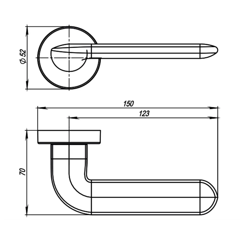 Ручка дверная Armadillo Excalibur URB4 без запирания ЦАМ гальваническое покрытие цвет хром STLM-2017443 - Вид №6