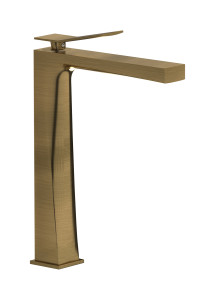 Высокий смеситель для раковины на 1 отверстие в комплекте с донным клапаном WE ARE IB wa312cs Modern Bronze Wave
