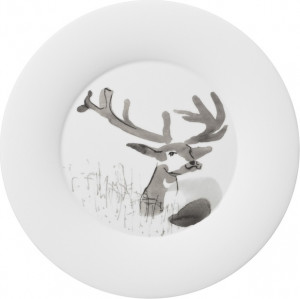 10584543 Hering Berlin Тарелка обеденная Hering Berlin "Охота" "Олень" 29см Фарфор