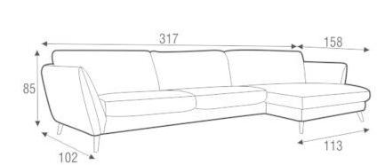 Sits Мягкий 3-х местный тканевый диван с шезлонгом Stella sun-id-1417523 - Вид №2