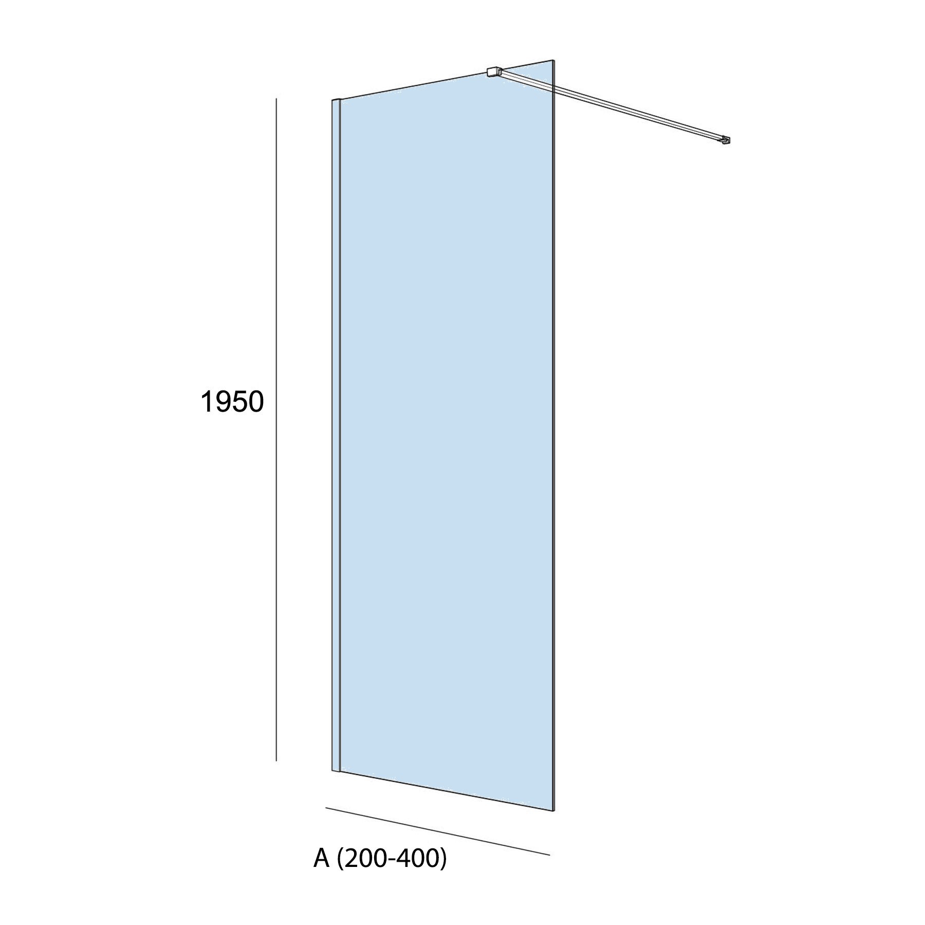 25677 SALGAR Душевая перегородка HEAVEN step-through с защитой от известкового налета Deco 5to 400x 1950 мм - Вид №2