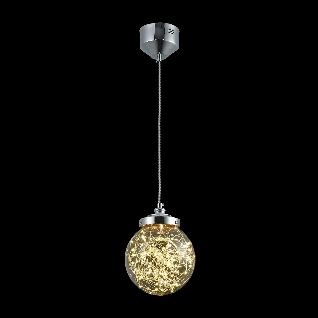Светильник подвесной светодиодный со стеклянным плафоном 20 см хром Isabel FR6157-PL-9W-TR FREYA LED 00-3957119 Хром  - Вид №4