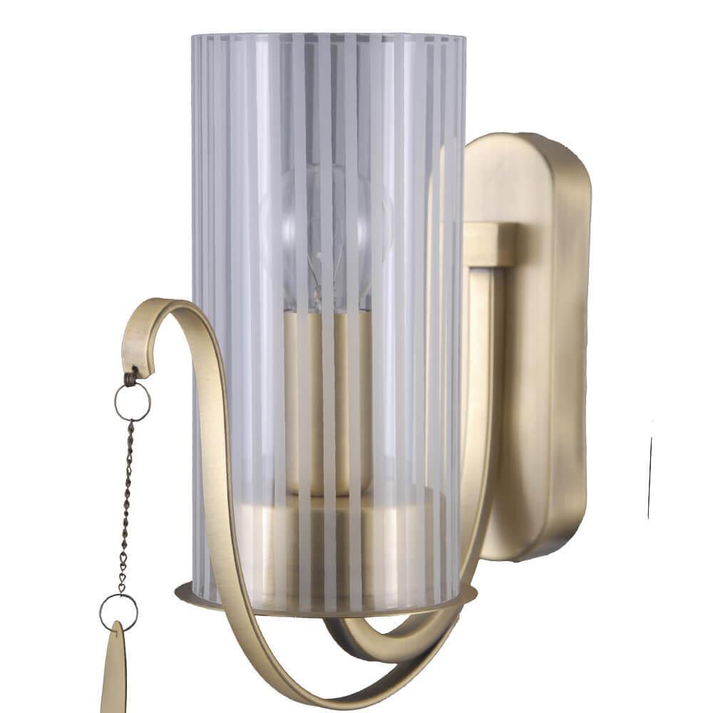 Бра со стеклянным плафоном античная бронза "Илис" 3303/1W-AB-SNGD-CL LUMIEN HALL ИЛИС 00-3930208 Бронза;прозрачный  - Вид №1