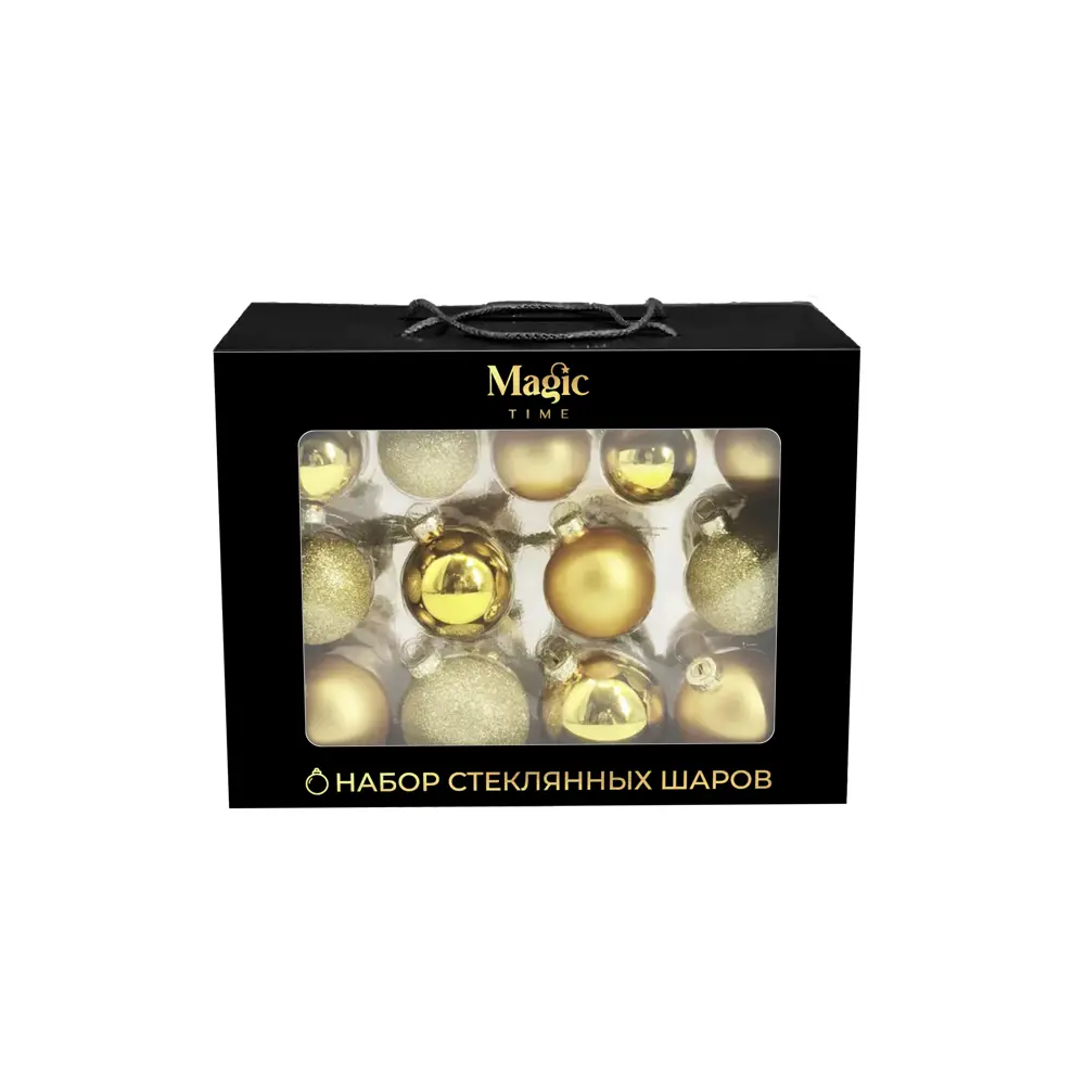 89381647 Набор елочных украшений Подвес ø5 см стекло золотой 26 шт. STLM-1484763 Santreyd  - Вид №5