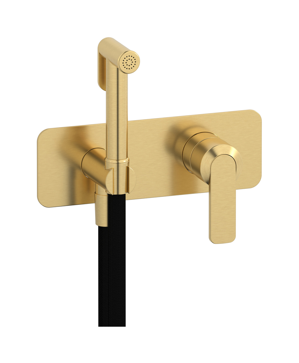 Внешние части гигенического душа со смесителем. WE ARE IB c6706os Brushed Gold C-67